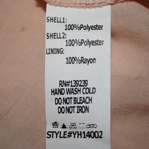 Do Be Sz S Peach Pink Lined Lace Halter Sleeveless Crop 100% Poly Rayon Top