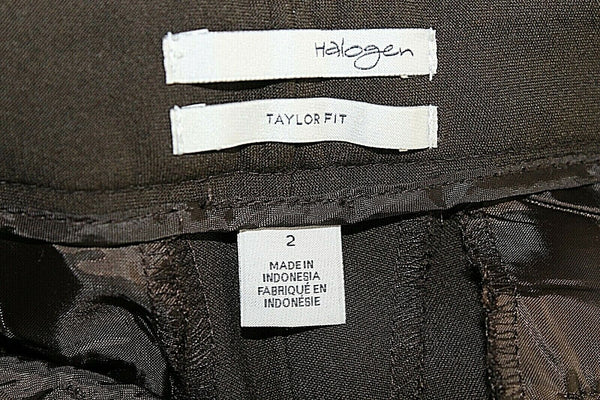 Halogen Taylor NEW $70 2 x 33 Dark Brown Polyester Viscose Spandex Pant