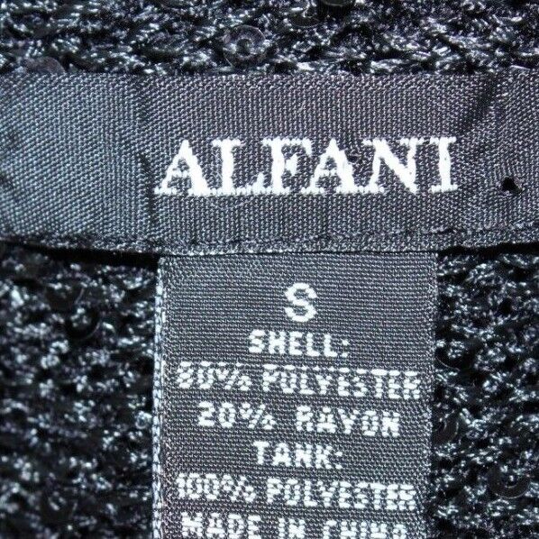 Alfani Sz S NWT $79 Black Royal Blue Gray Knit Sequin Knit Poly Blend Sweater