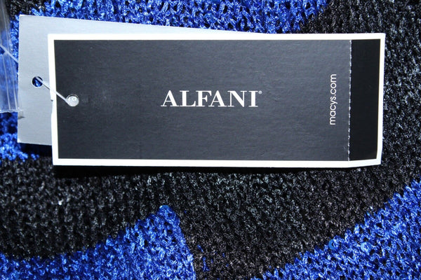 Alfani Sz S NWT $79 Black Royal Blue Gray Knit Sequin Knit Poly Blend Sweater