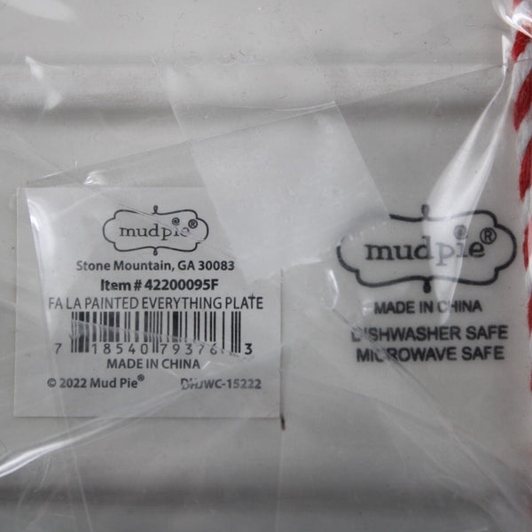 Mud Pie NEW Fa La Painted Everything W Ornament Plate