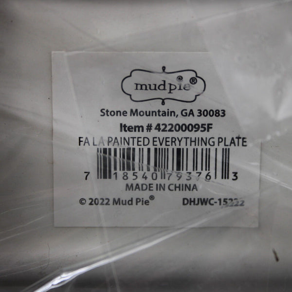 Mud Pie NEW Fa La Painted Everything W Ornament Plate