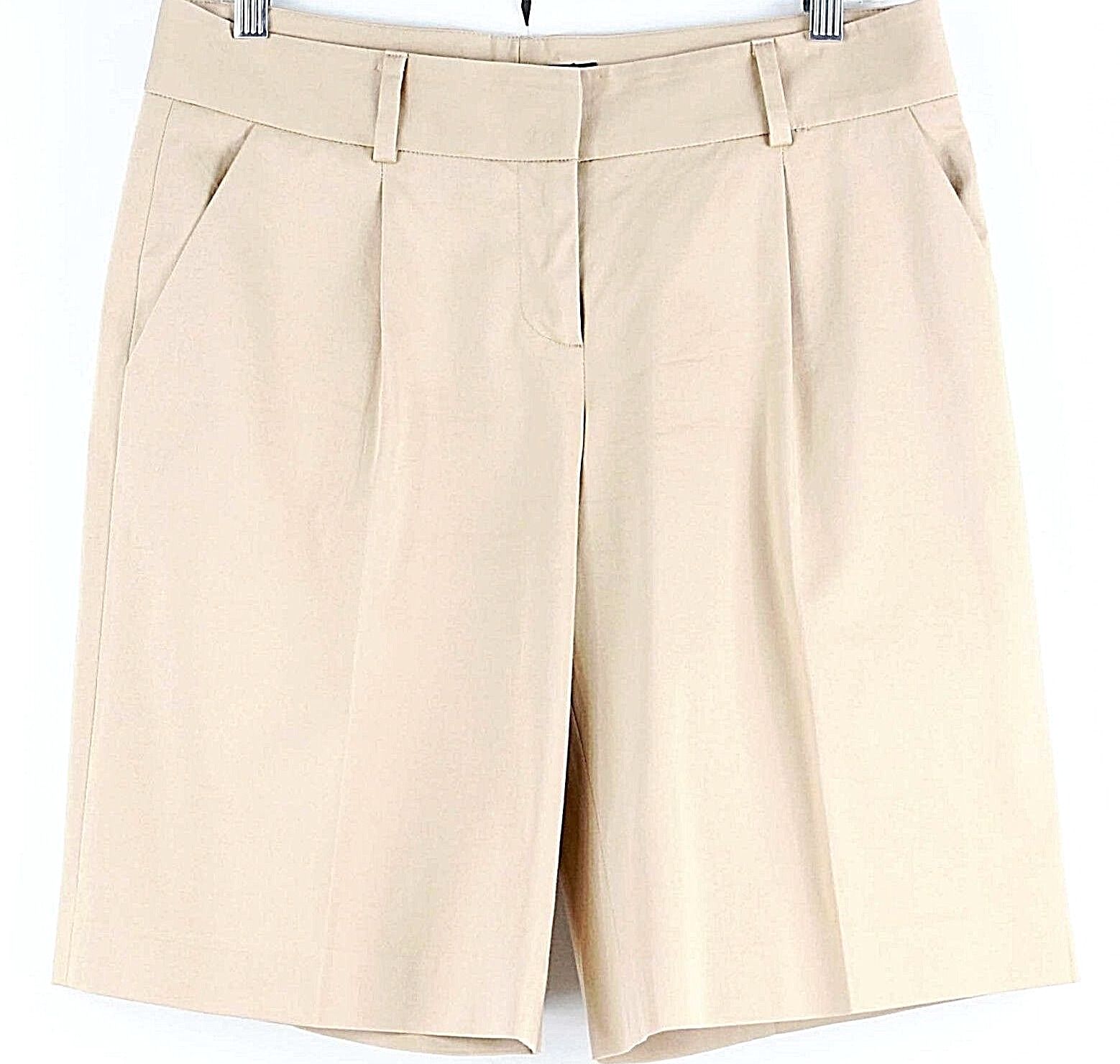 Laundry Sz 6 X 11 Camel Pleated Front Cotton Spandex Dress Shorts