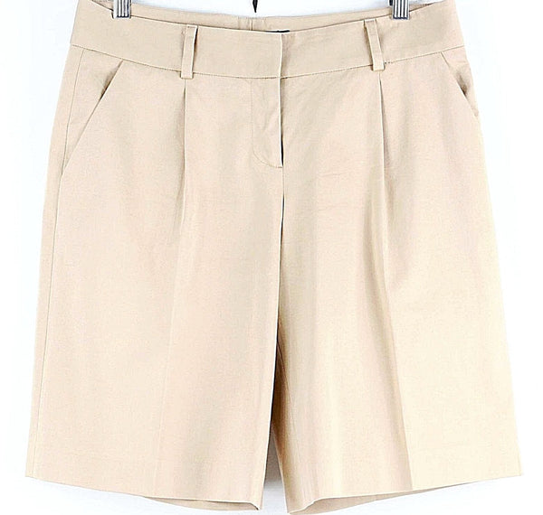 Laundry Sz 6 X 11 Camel Pleated Front Cotton Spandex Dress Shorts