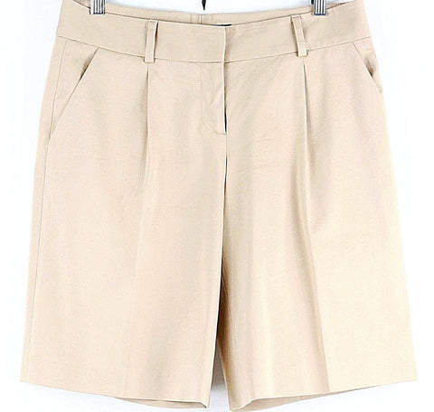 Laundry Sz 6 X 11 Camel Pleated Front Cotton Spandex Dress Shorts