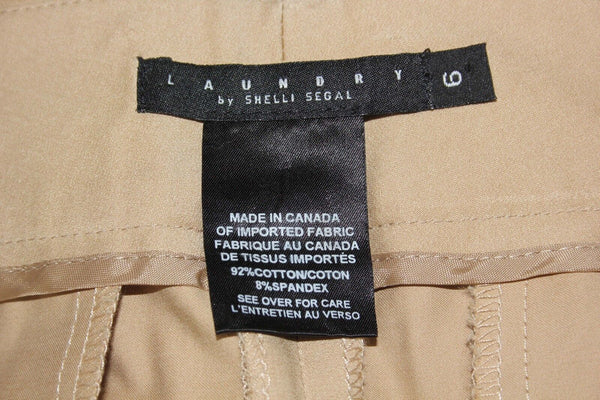 Laundry Sz 6 X 11 Camel Pleated Front Cotton Spandex Dress Shorts