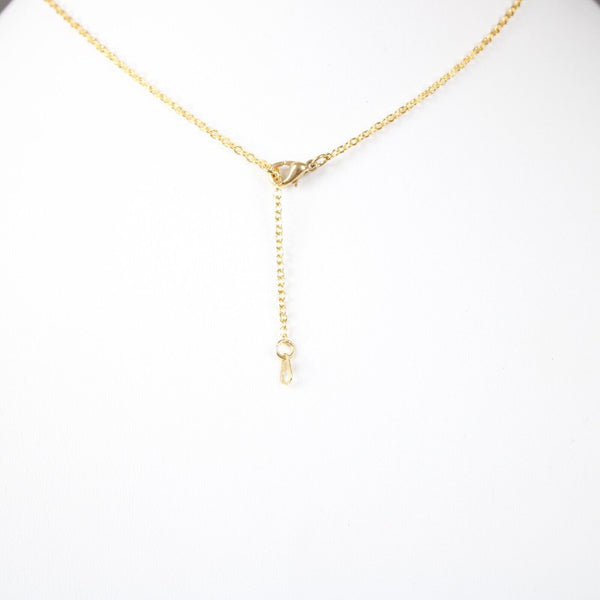 HANNAH NEW Name Goldtone Rhinestone Accent 14.5" w 4.5" Multi Ring Ext Necklace