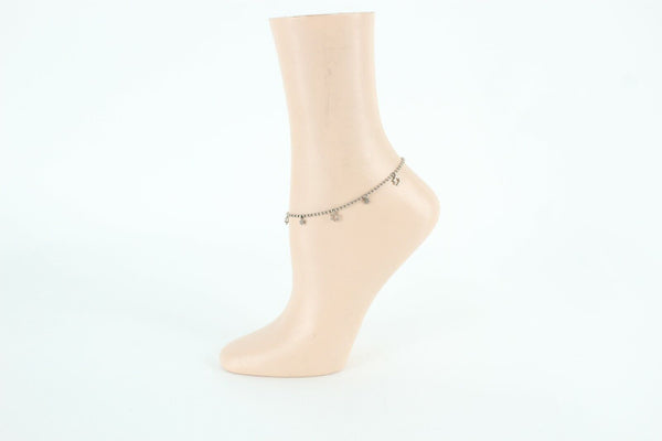 Sterling Silver 8" - 9" Star Charm Ankle Bracelet