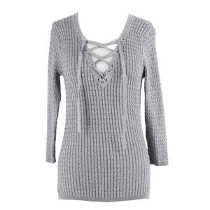 New York & Co Sz XS Silver Ribbed Laced Neck Nylon Rayon Poly Metallic Top