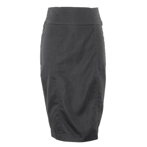 Kenar Sz 2 Black Straight Cotton Poly Spandex Unlined Skirt