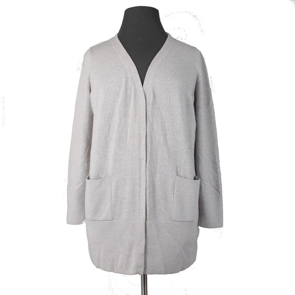 Eileen Fisher Wrap Sweater Sz XL Gray Pockets 100% Merino Wool Wrap Sweater