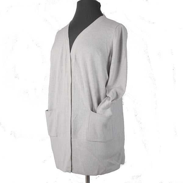 Eileen Fisher Wrap Sweater Sz XL Gray Pockets 100% Merino Wool Wrap Sweater