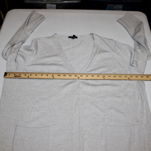 Eileen Fisher Wrap Sweater Sz XL Gray Pockets 100% Merino Wool Wrap Sweater