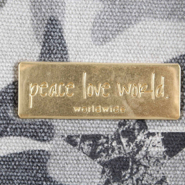 Peace Love World 11 x 20 Green Camo Lined Cotton Poly Multi Handle Tote