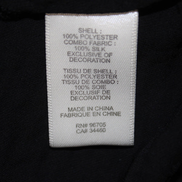 Rebecca Taylor Top Sz 4 Black Embellished Asymm Sleeveless 100% Polyester Top