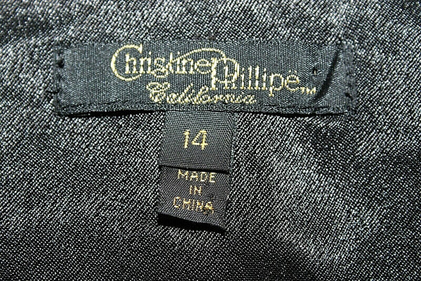 Christine Phillipe Sz 14 Black White Animal Print Cotton Spandex Jacket