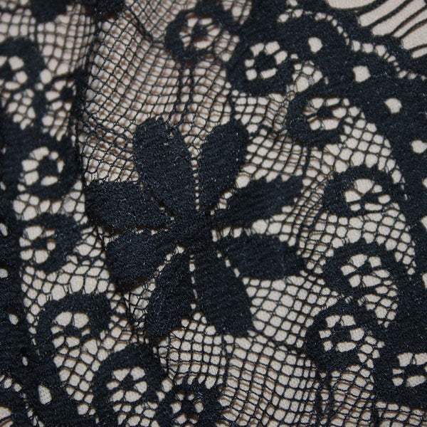 Adrianna Papell Dress Sz 22 Black Tan Lace Detail Sleeveless Cotton Polyester