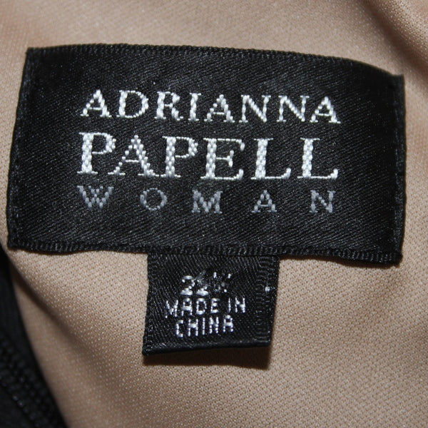 Adrianna Papell Dress Sz 22 Black Tan Lace Detail Sleeveless Cotton Polyester