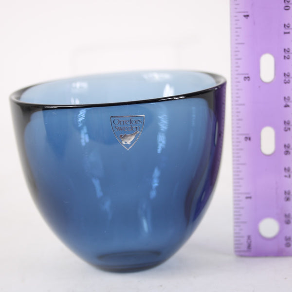 Orrenfors Sweden Glass Bowl Pastillo Steel Blue High Quality Crystal 3" Cup Bowl