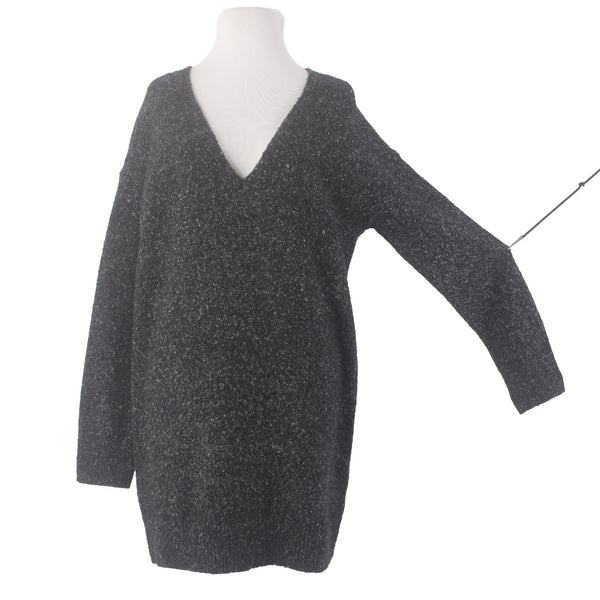 Treasure Bond Dress NEW $69 Sz S Black White V Neck Sweater Acrylic Cotton Dress