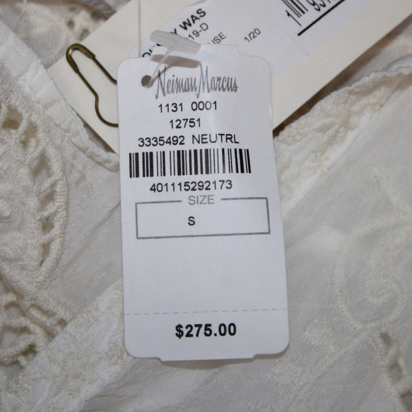 Johnny Was Top NEW $275 Monroe Sz S White Embroidered 100% Rayon Poly Top
