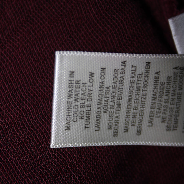Cloth Stone Sz L Burgundy Purple Black Collared Buttons Cotton Rayon Top