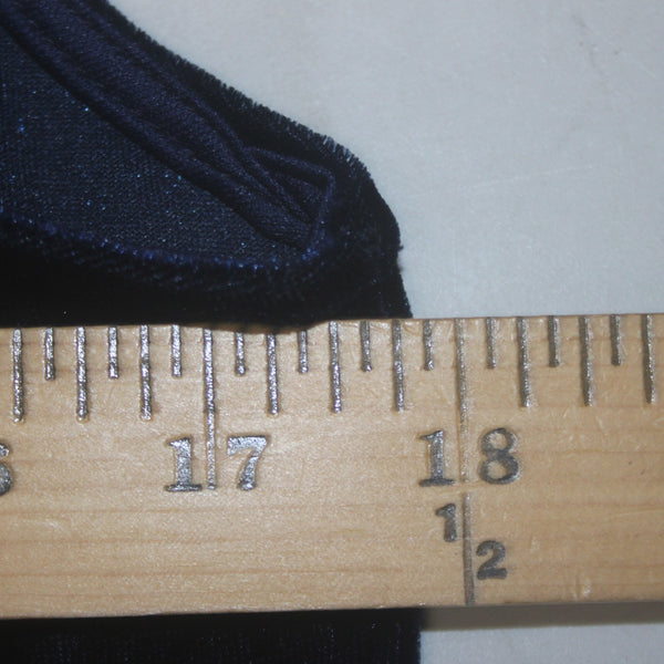 Thml Dress Sz L Navy Lt Blue Embroidered Collared Sleeveless Velour Poly Dress