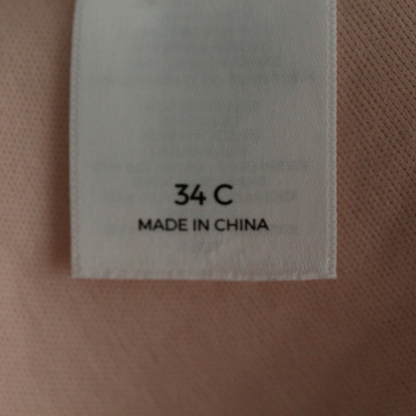 Shade Shore Sz 34C Mauve Eyelet Over Pink Padded Nylon Spandex Halter Swim Top