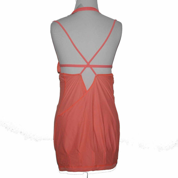 Lululemon Sz 4? Coral Strappy Bodycon Pleated Bra Knit Activewear Top