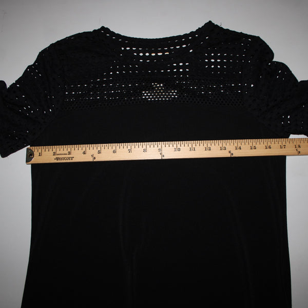 Michael Kors Sz S Black Unlined Eyelets Short Sleeve Polyester Elastane Dress