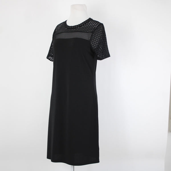 Michael Kors Sz S Black Unlined Eyelets Short Sleeve Polyester Elastane Dress