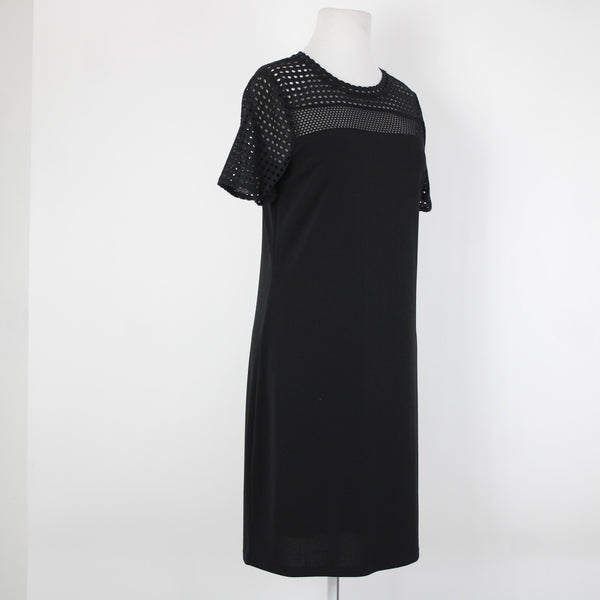 Michael Kors Sz S Black Unlined Eyelets Short Sleeve Polyester Elastane Dress