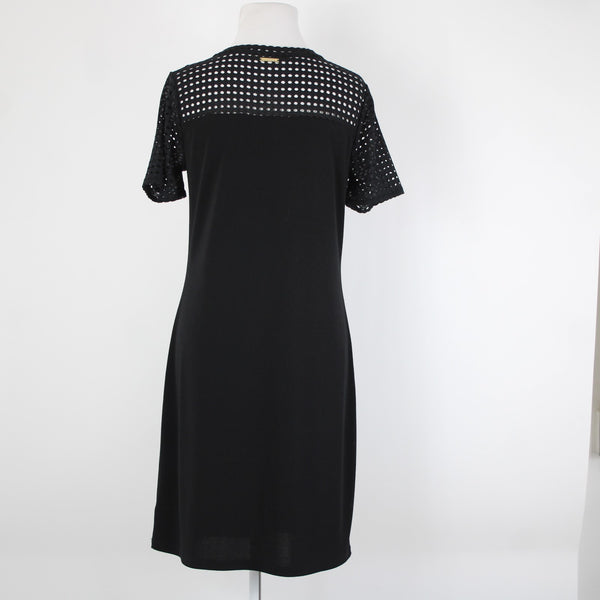 Michael Kors Sz S Black Unlined Eyelets Short Sleeve Polyester Elastane Dress