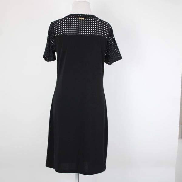 Michael Kors Sz S Black Unlined Eyelets Short Sleeve Polyester Elastane Dress