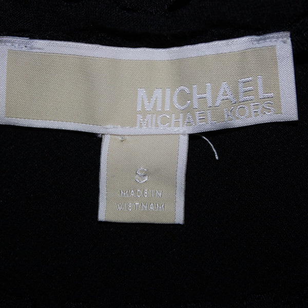Michael Kors Sz S Black Unlined Eyelets Short Sleeve Polyester Elastane Dress