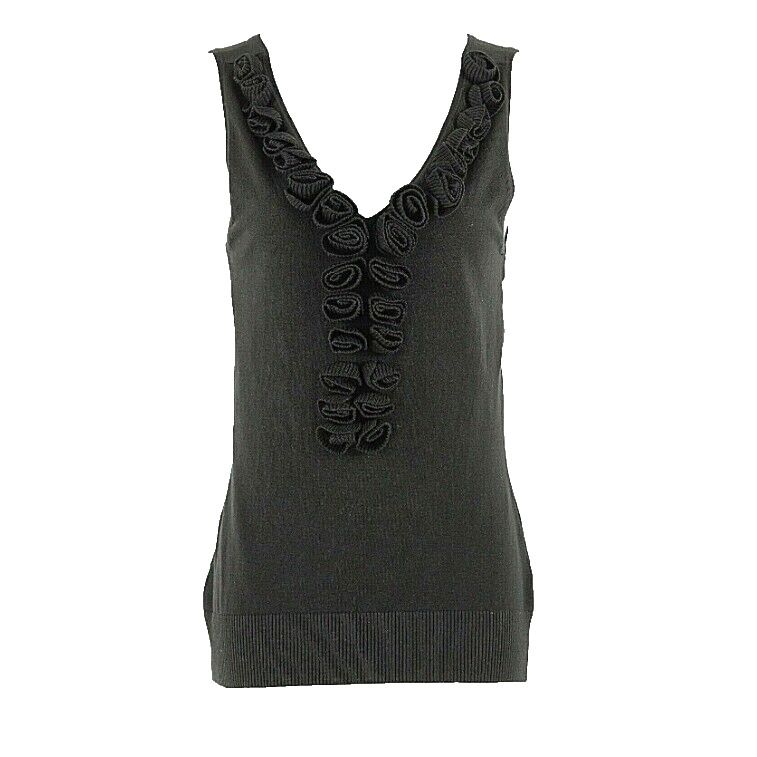 White House Black Market NEW $78 Sz S Black Viscose Silk Nylon Spandex Top