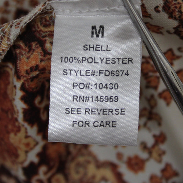 Molly Green $69 NEW Miriam Wrap Sz M Ivory Rust Satin Bohemian Polyester Dress
