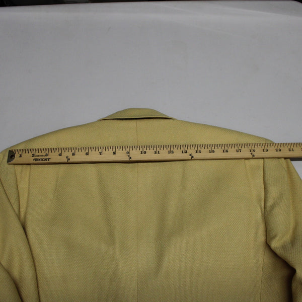 Club Room Sz 40R Yellow Textured Two Button Silk Wool Blend Blazer Jacket