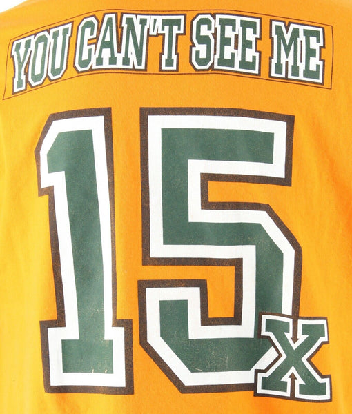 WWE Authentic Sz XL Orange Multi Never Give Up 100% Cotton T Shirt