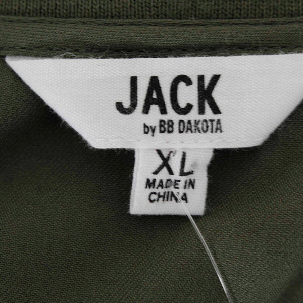 BB Dakota NEW $89 Jack Sz XL Olive Green Zip Pocketed Rayon Poly Jacket