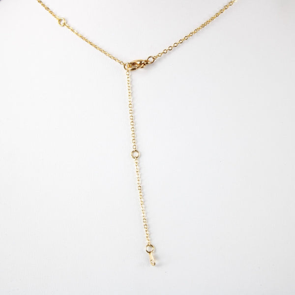 AMY Name NEW Goldtone Rhinestone Accent 14.5" w 4.5" Multi Ring Ext Necklace