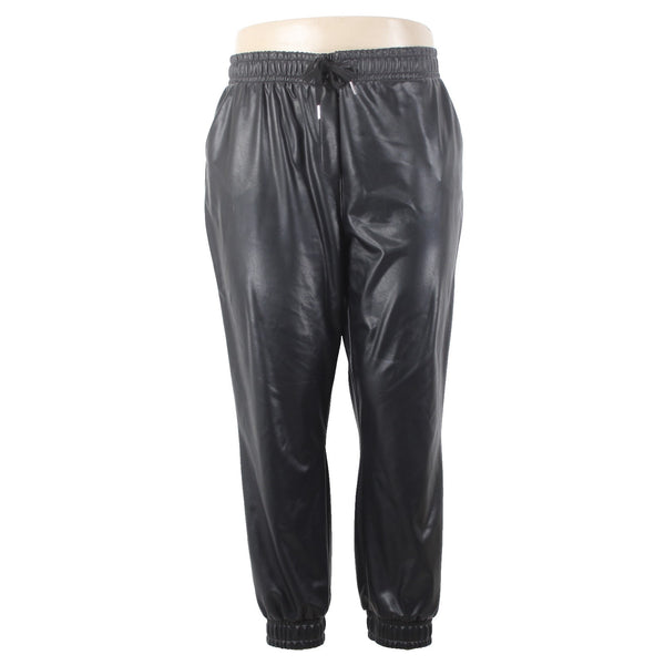 Joseph Ribkoff Pant Sz 18 x 28 Black Pockets Faux Leather Imported Material Pant