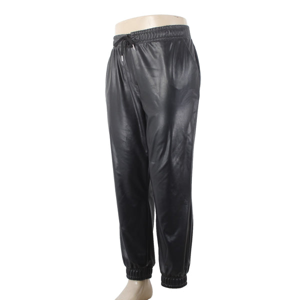 Joseph Ribkoff Pant Sz 18 x 28 Black Pockets Faux Leather Imported Material Pant