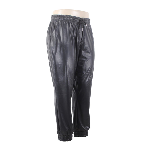 Joseph Ribkoff Pant Sz 18 x 28 Black Pockets Faux Leather Imported Material Pant