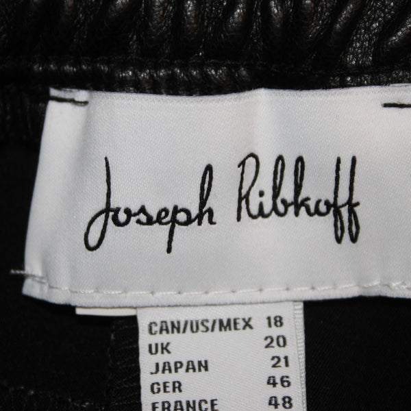 Joseph Ribkoff Pant Sz 18 x 28 Black Pockets Faux Leather Imported Material Pant