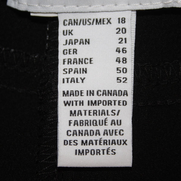 Joseph Ribkoff Pant Sz 18 x 28 Black Pockets Faux Leather Imported Material Pant