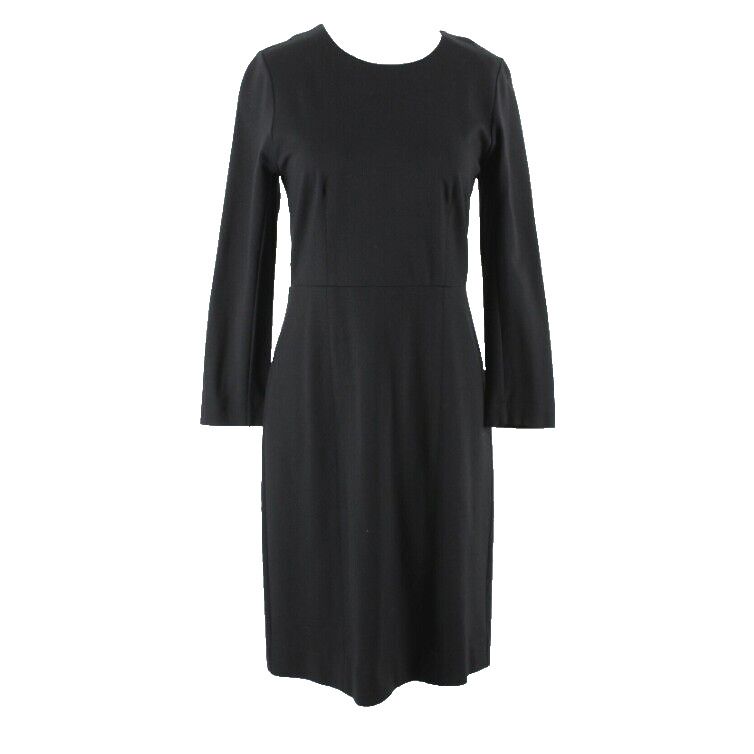 J Crew Sz 4 Black Silver Exposed Zip Back Viscose Polyamide Elastane Dress