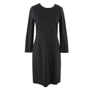 J Crew Sz 4 Black Silver Exposed Zip Back Viscose Polyamide Elastane Dress