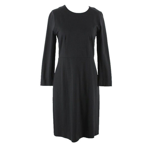 J Crew Sz 4 Black Silver Exposed Zip Back Viscose Polyamide Elastane Dress