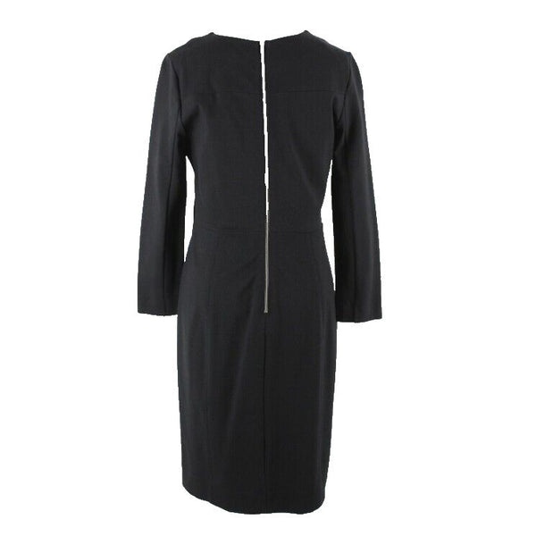 J Crew Sz 4 Black Silver Exposed Zip Back Viscose Polyamide Elastane Dress